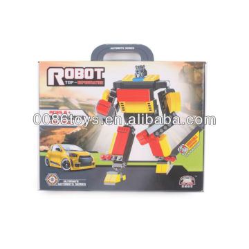 Robot de blocs de construction scolaire rouge et jaune et noir